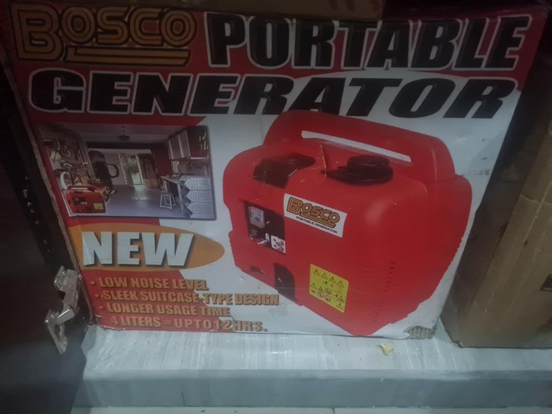 Bosco Portable Generator - Low Noise, Sleek Suitcase Design (Category: Other Home Appliances) located in Pasig City. Submitted by js.authenticlux (Listing ID 1441917192, Image 2). Description: - Brand New Bosco Portable Generator - Low Noise Level for quiet operation - Sleek and Compact Suitcase Design - Extended Usage Time: Up to 12 hours on a 4-liter fuel capacity - Ideal for backup power needs * call txt 09178029682.