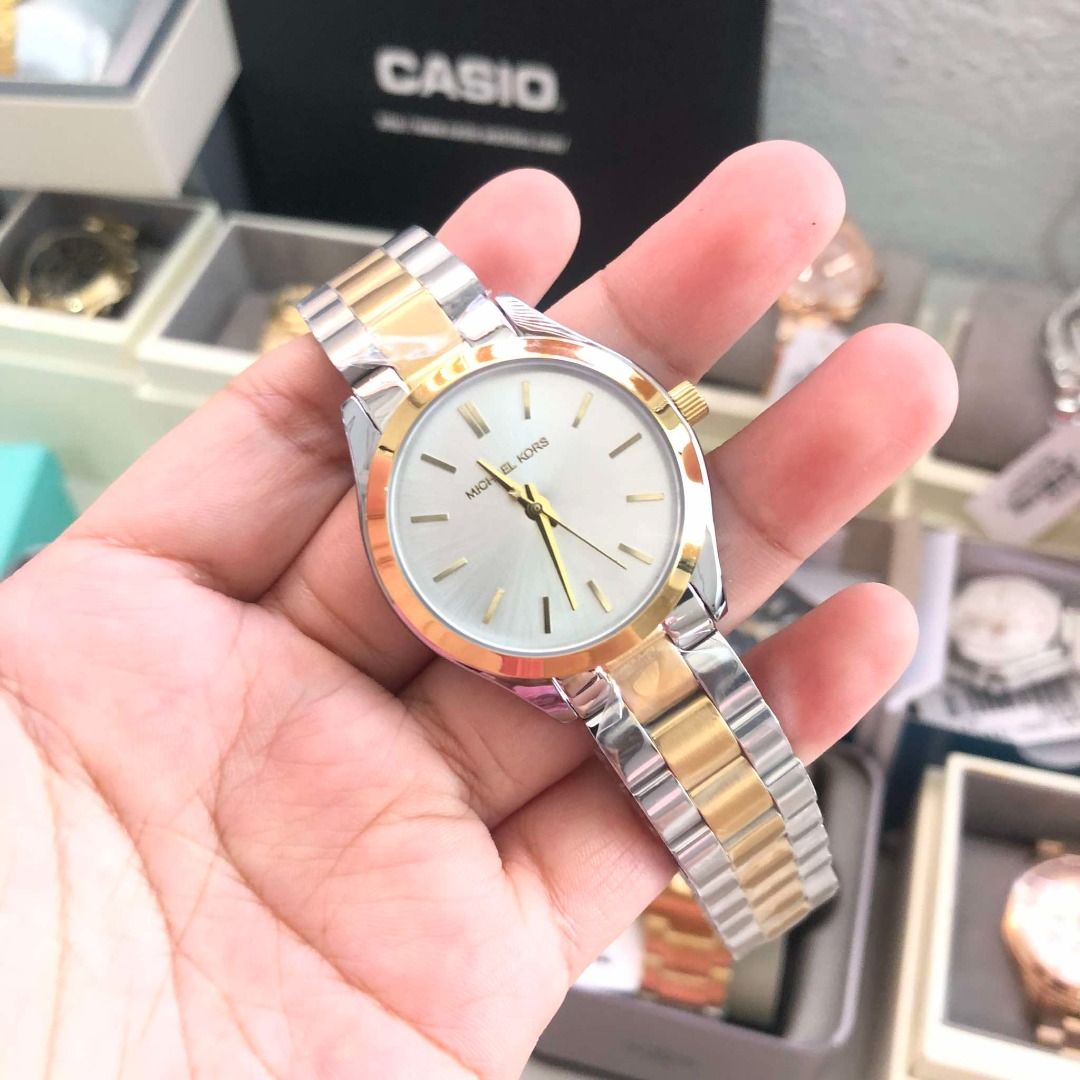 Brandnew MIKORS (Two-toned) watch (Category: Women's Watches) located in Quezon City. Submitted by mjmassortedfinds (Listing ID 1441898307, Image 1). Description: MIKORS (Two-toned) ✅ 2 O 9 9 each +sf ✅ Size: 32mm ✅ Complete Inclusions 📸 Actual Pictures Posted 📲 PM for orders and inquiries 📌Pinas Onhand & Ready to Ship 📌We can Ship Nationwide (+SF) 📌No Return, No Exchange 📌If in DOUBT, please DO NOT Transact 📌We are not liable for any LOSS