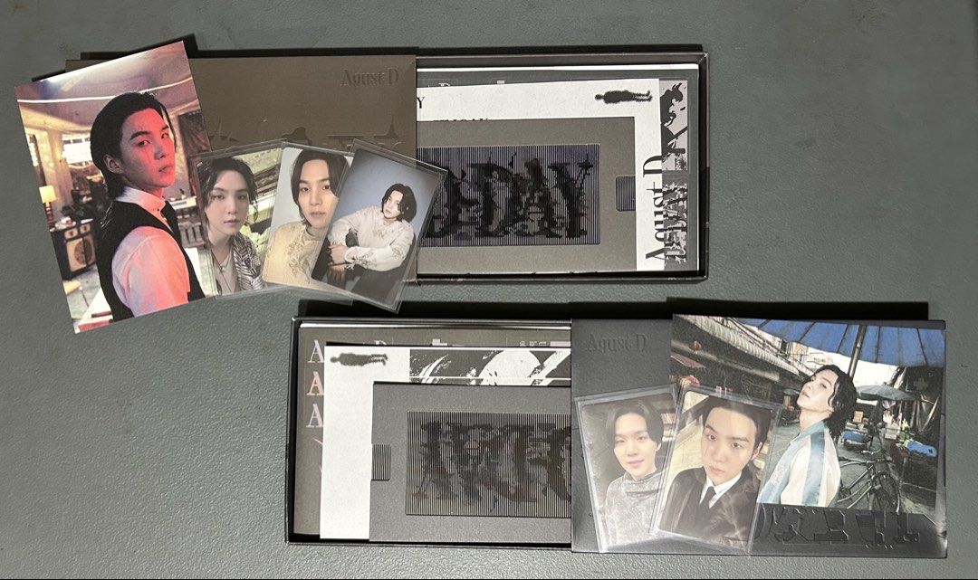 BTS Suga/Yoongi DDAY Album set (Category: CDs & DVDs) located in Dasmarinas. Submitted by vminniescart (Listing ID 1441785763, Image 1). Description: BTS Suga/Yoongi DDAY Album set - Version 1 & 2 - unsealed but complete inclusion 💵 BDO/Gotyme/Union Bank 📍Dasmariñas City, Cavite .