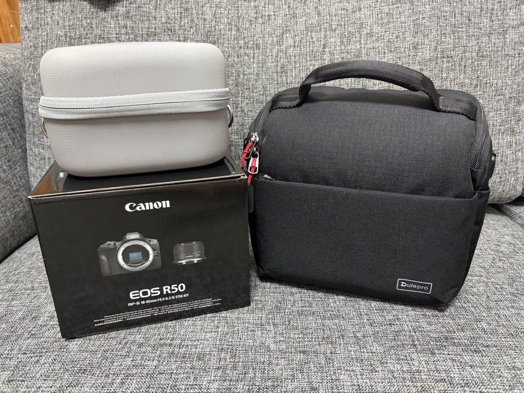 Canon EOS R50 RF-S 18-45mm IS STM Kit (Category: Cameras) located in Manila. Submitted by monstershaaa (Listing ID 1441863497, Image 1). Description: brandnew‼️ complete set with receipt (MAY 2026 nabili) brandnew bag brandnew camera case extra battery SD card rfs : bibili ng small camera 🥹🥹🥹 - Brand New Canon EOS R50 Camera Kit - Includes RF-S 18-45mm F4.5-6.3 IS STM Lens - Imported by Canon Marketing (Philippines), Inc. .