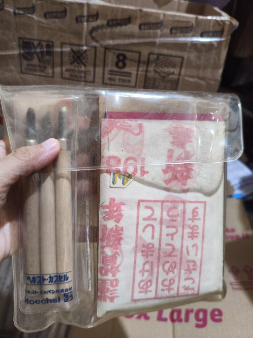 Chisels with wood set japan (Category: Craft Supplies & Tools) located in Paranaque City. Submitted by japancollectibles (Listing ID 1441931267, Image 2). Description: Payment first policy Mop: gcash / BPI Shipping : Lalamove and LBC 1st to pay gets the item Location : Paranaque 1st to pay gets the item Battery for size reference 🌸Japan Surplus items collectible 🔴Carefully check each photos 🔴Manage your expectations | AS Is where is 🔴Actual p