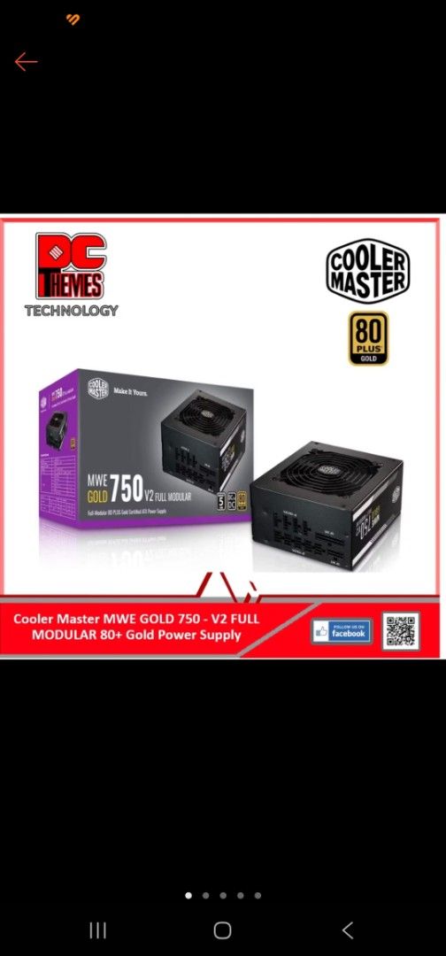Cooler Master MWE Gold 750 - V2 Full Modular PSU473038600599644160