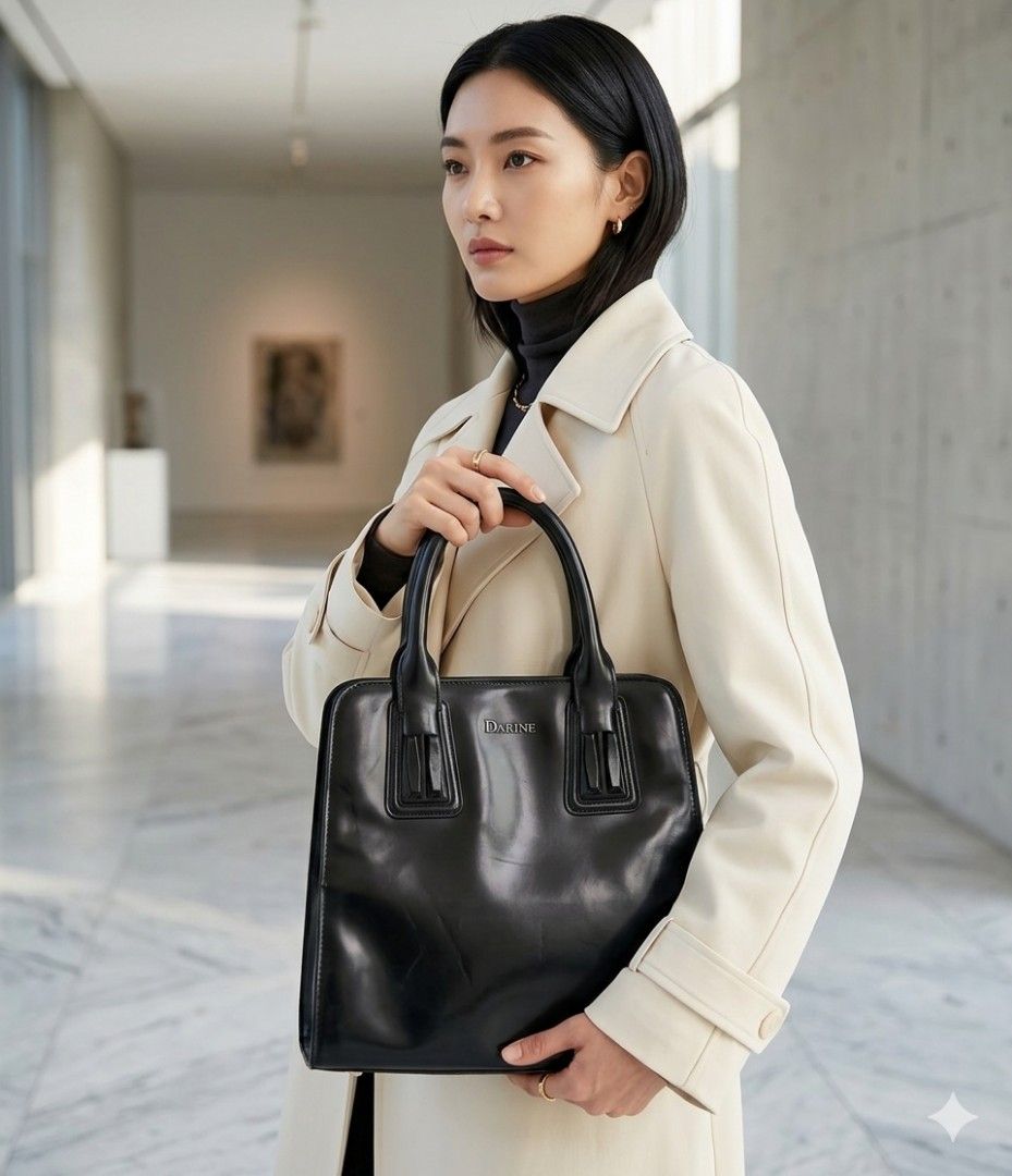 Daphne Black Patent Leather Tote hand Bag stand alone (Category: Tote Bags) located in Bulacan. Submitted by keroro1982 (Listing ID 1441785437, Image 1). Description: - Brand: Daphne - Material: Black patent leather - Design: Classic structured tote - Features: Top handles, side zippered pocket - Hardware: Gold-tone - Interior: Spacious - Perfect for: Work or everyday use.