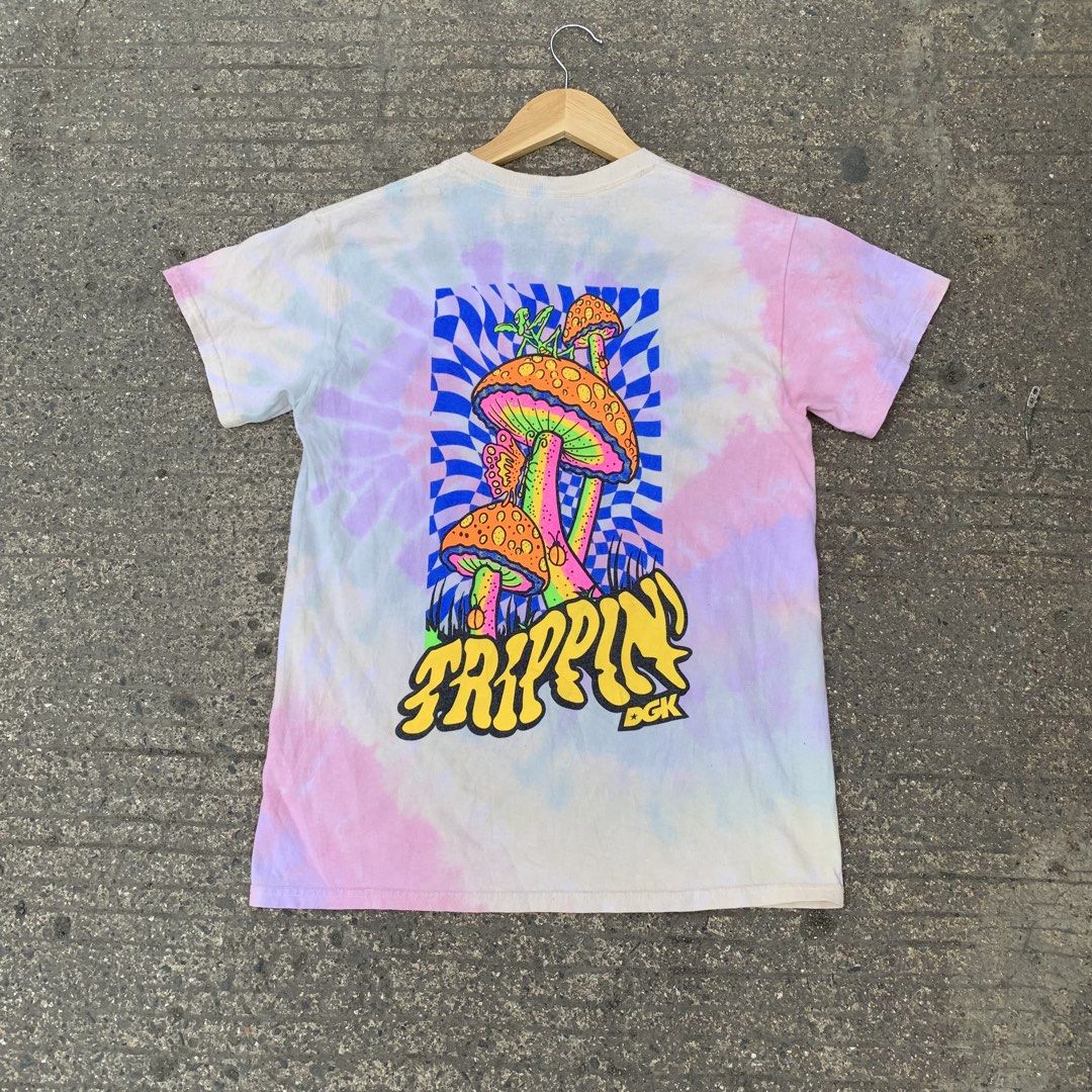 DGK Tie Dye "Trippin" Mushroom T-Shirt (Category: Tshirts & Polo Shirts ) located in Mandaue City. Submitted by hannahitems (Listing ID 1441950050, Image 1). Description: DGK Trippin Dye S on tag 18 width 25 length Excellent -350.