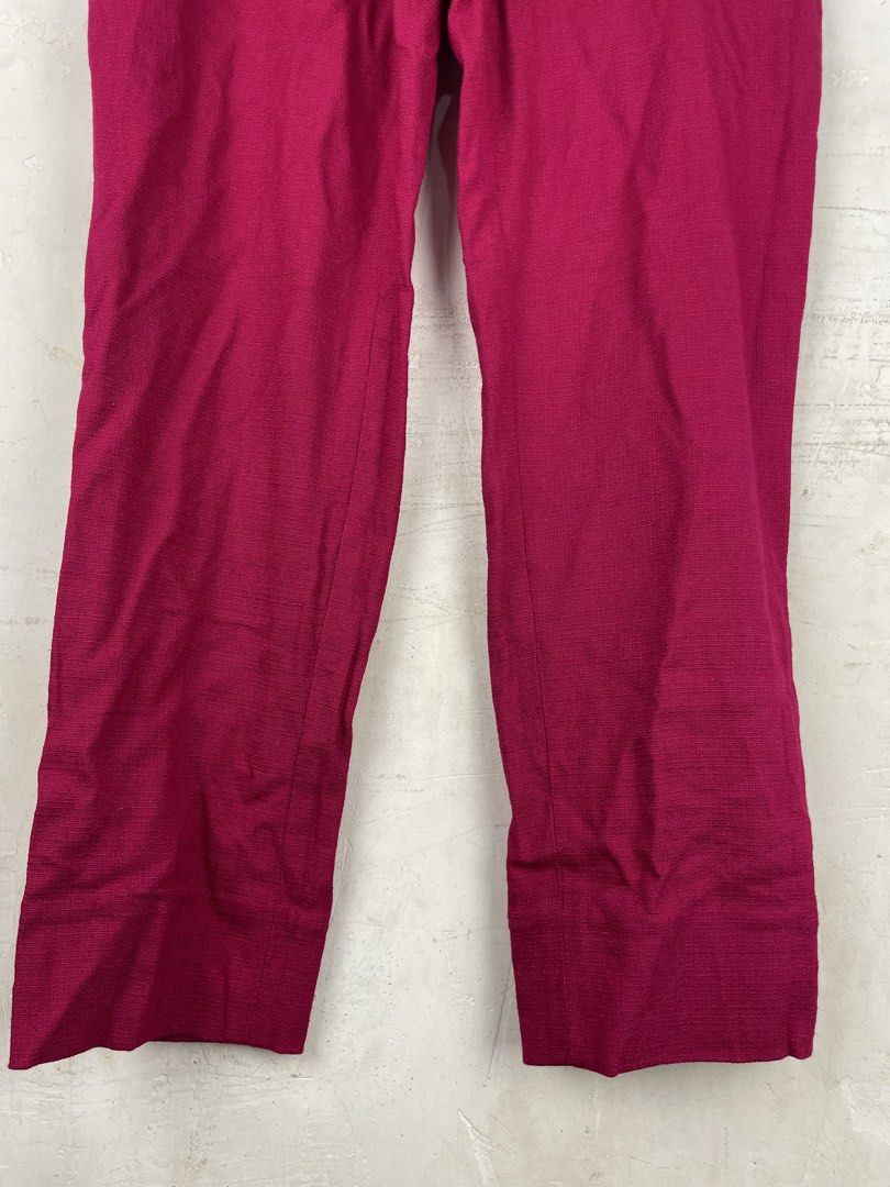 Diane Von Frustenberg Tweed Pants (Category: Other Bottoms) located in Taguig. Submitted by highlows (Listing ID 1441795510, Image 3). Description: - Brand: Diane Von Frustenberg - Color: Magenta - Size: 6 - Dimes: waistline 32 length 33 hem 7 - Style: Tweed pants, cropped length - Features: Subtle textured fabric, classic tailored look, belt loops, pockets - Occasion: Versatile for casual and smart-casual outfits - Ideal for: Showing off shoes, 