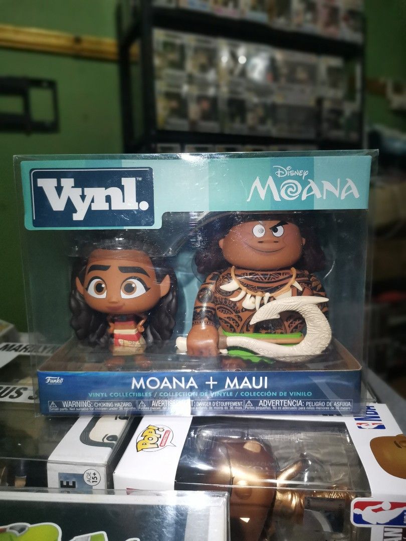 Disney Moana Vynl. Moana + Maui Figures (Category: Figurines & Statues) located in San Pedro. Submitted by oopsiboughtanotherpop-oibap (Listing ID 1441908774, Image 1). Description: - Vynl. collectible figures featuring Moana and Maui - Officially from Disney's Moana movie - Made by Funko - Ideal for fans and collectors of the movie - Box displays both Moana and Maui together.