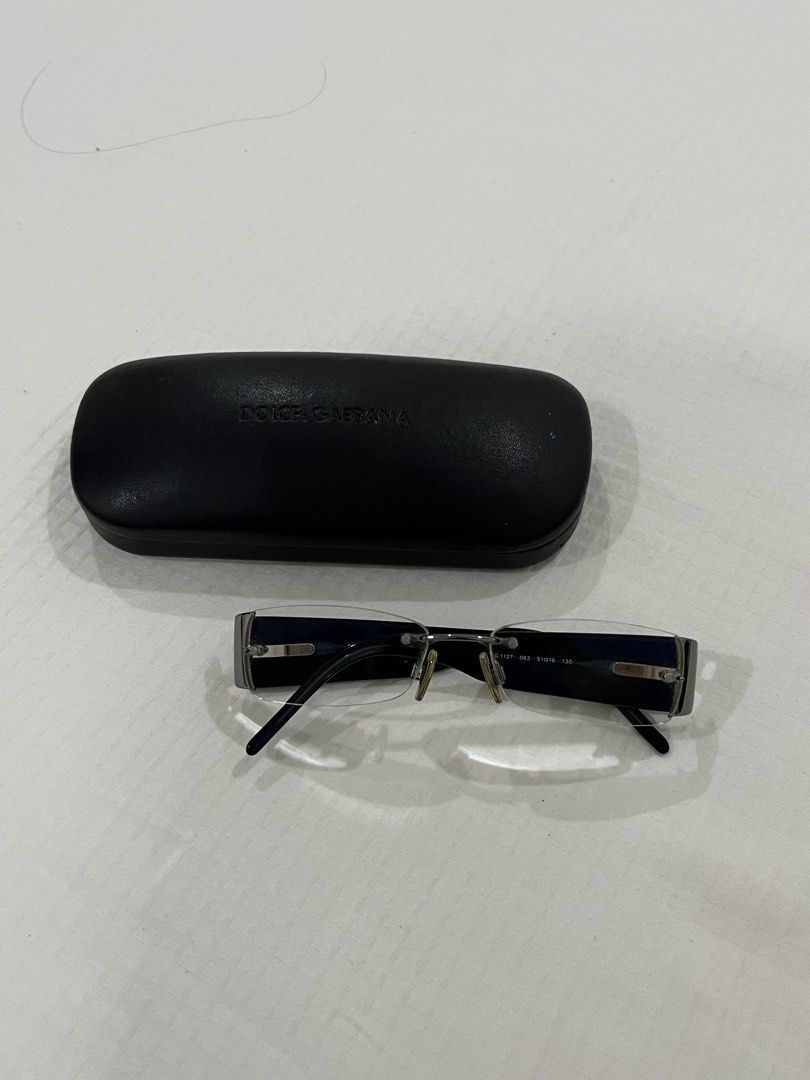 Dolce & Gabbana Rimless Eyeglasses (Category: Sunglasses & Eyewear) located in Cotabato. Submitted by nacreous (Listing ID 1441954515, Image 1). Description: DESCRIPTION: ➤ Guaranteed original pre-loved item ➤ Reading glasses ➤ Replaceable lenses. Simply bring them to any optical store that offers lens replacement services. ➤ Comes with its original hard case. ➤ Cleaned and ready to use. ➤ No major visible flaws, only normal signs of use such as 