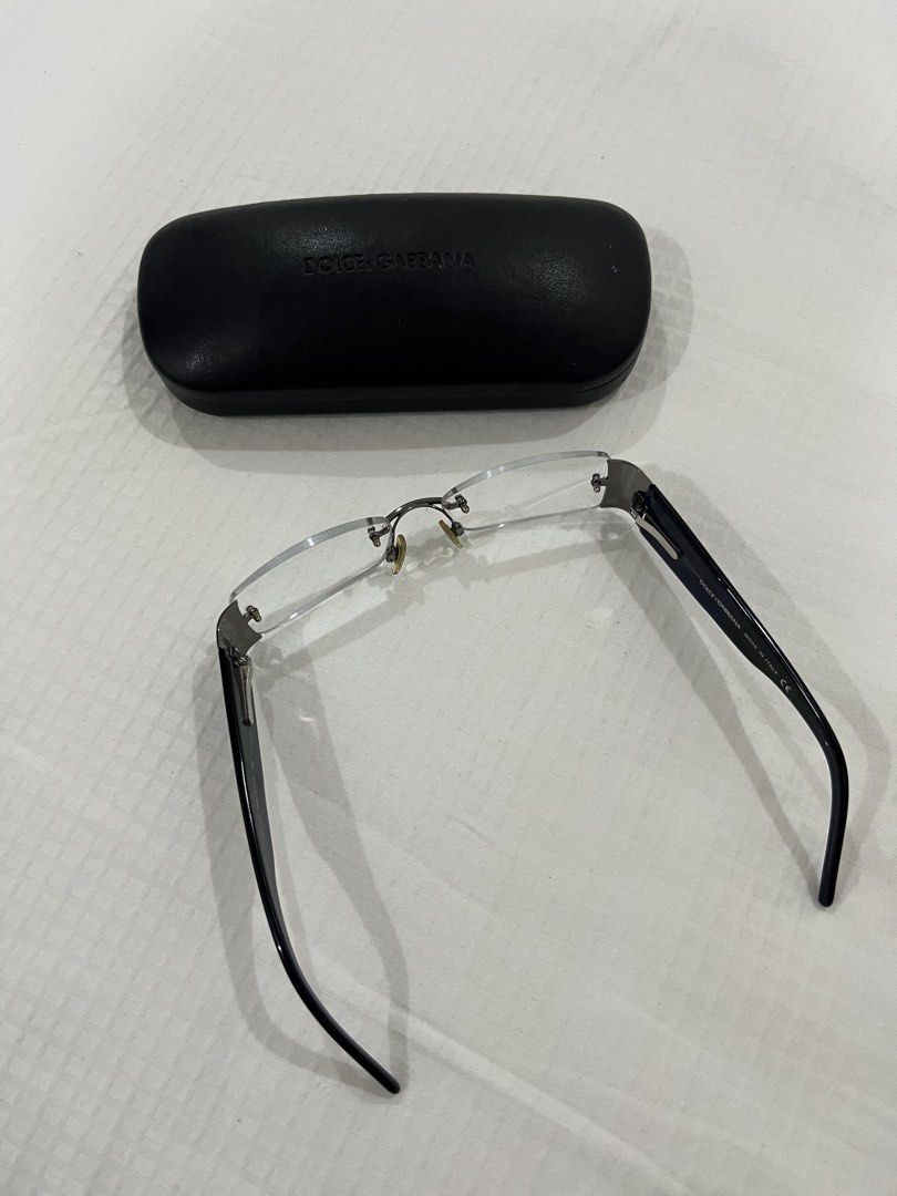 Dolce & Gabbana Rimless Eyeglasses (Category: Sunglasses & Eyewear) located in Cotabato. Submitted by nacreous (Listing ID 1441954515, Image 3). Description: DESCRIPTION: ➤ Guaranteed original pre-loved item ➤ Reading glasses ➤ Replaceable lenses. Simply bring them to any optical store that offers lens replacement services. ➤ Comes with its original hard case. ➤ Cleaned and ready to use. ➤ No major visible flaws, only normal signs of use such as 