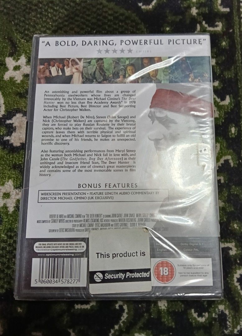 Dvd's 01.the Deer Hunter (sealed) (Category: Blu-Ray & Media Players) located in General Santos City (Dadiangas). Submitted by someretrostuff (Listing ID 1432106729, Image 2). Description: Region 2 DVD's •The Deer Hunter (sealed) P250 •Monty Python & the Holy Grail - P100 •Robin & Marian (sealed) - P200 •The Michael Moore Collection 3pack DVD & books(2) -P450.