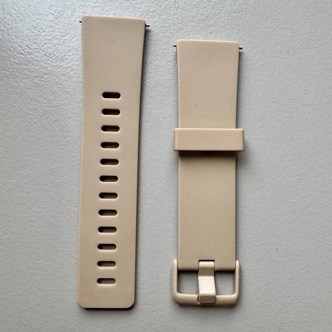 Fitbit Versa 2 Beige Strap (Category: Women's Watches) located in Quezon City. Submitted by __J__ (Listing ID 1441806613, Image 1). Description: - This was given to me but color does not match my watch. - Since this was only given to me, I’m not sure about the brand. I don’t think it’s from Fitbit. - Standard buckle closure - Adjustable with multiple holes for a custom fit - Compatible with Fitbit Versa 2 Shipping is c/o buyer..