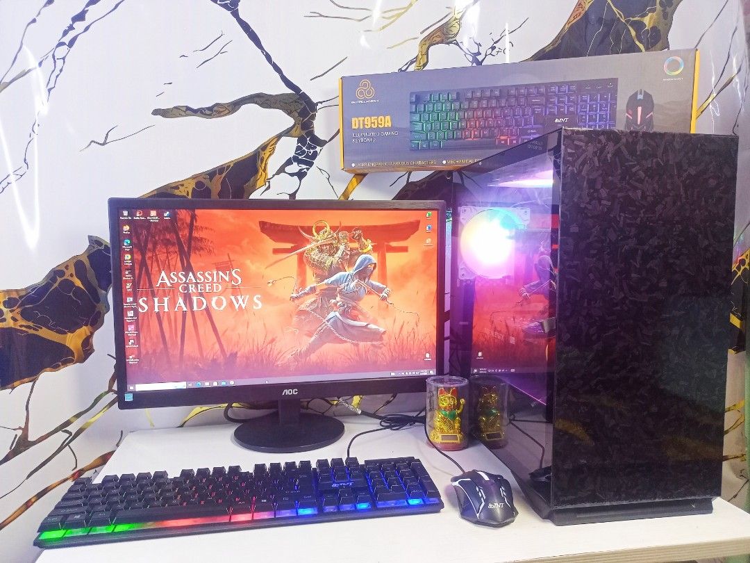 Gaming PC with RGB Keyboard and Mouse (Category: Desktops) located in Manila. Submitted by marksantos_19 (Listing ID 1441913502, Image 1). Description: 🏁MSI FORGE CARBON Build Amd Ryzen 7 4700G | GTX 1650 4GB DRR6 | 22 INCHES LED MONITOR Gaming PC. COMPLETE SET :21,000 PESOS 🔥 🔥SYSTEM UNIT ONLY : 19,500 PESOS🔥 🔴AMD Ryzen 7 4700G Processor 🔵16gb DDR4 Memory Card HYPER X BEAST BLACK. 🔴128GB SSD Kingston 🔵1tb HDD (backup and Games storage) �