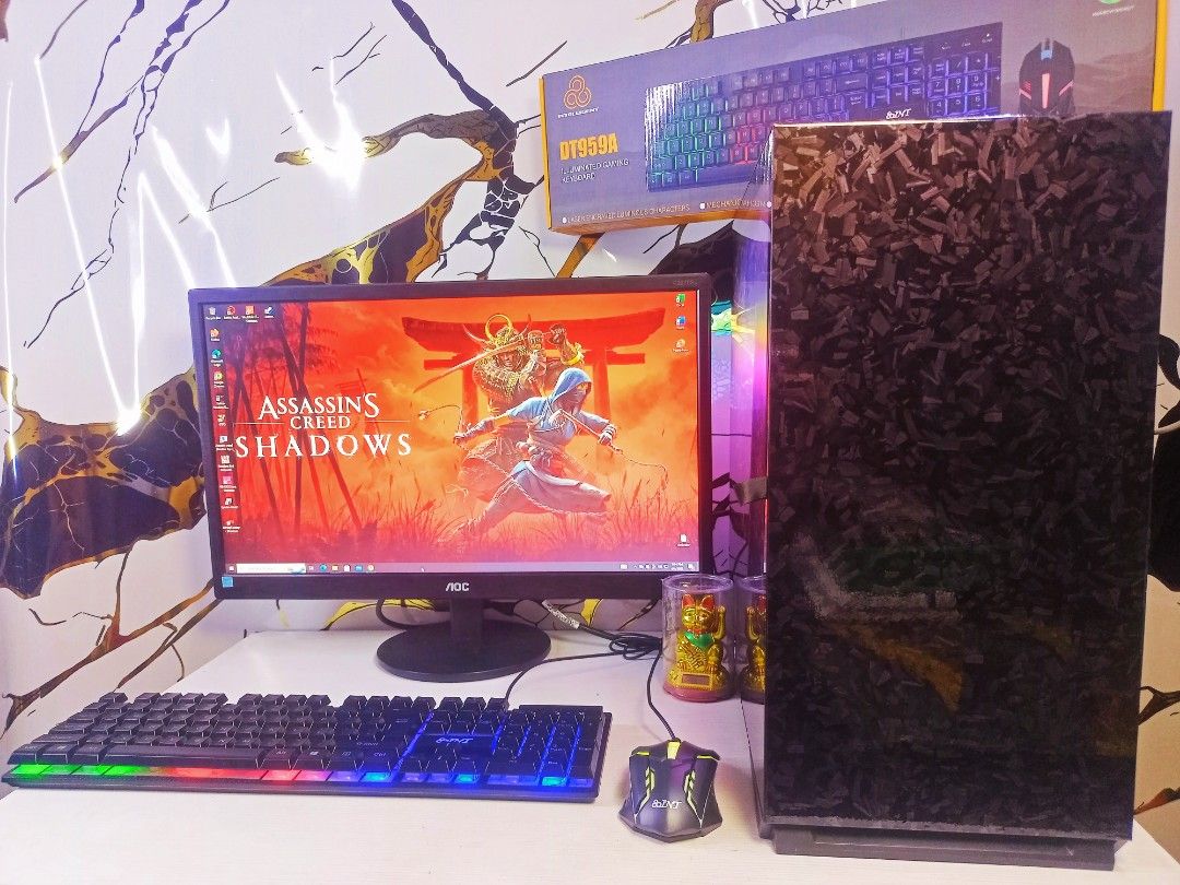 Gaming PC with RGB Keyboard and Mouse (Category: Desktops) located in Manila. Submitted by marksantos_19 (Listing ID 1441913502, Image 3). Description: 🏁MSI FORGE CARBON Build Amd Ryzen 7 4700G | GTX 1650 4GB DRR6 | 22 INCHES LED MONITOR Gaming PC. COMPLETE SET :21,000 PESOS 🔥 🔥SYSTEM UNIT ONLY : 19,500 PESOS🔥 🔴AMD Ryzen 7 4700G Processor 🔵16gb DDR4 Memory Card HYPER X BEAST BLACK. 🔴128GB SSD Kingston 🔵1tb HDD (backup and Games storage) �