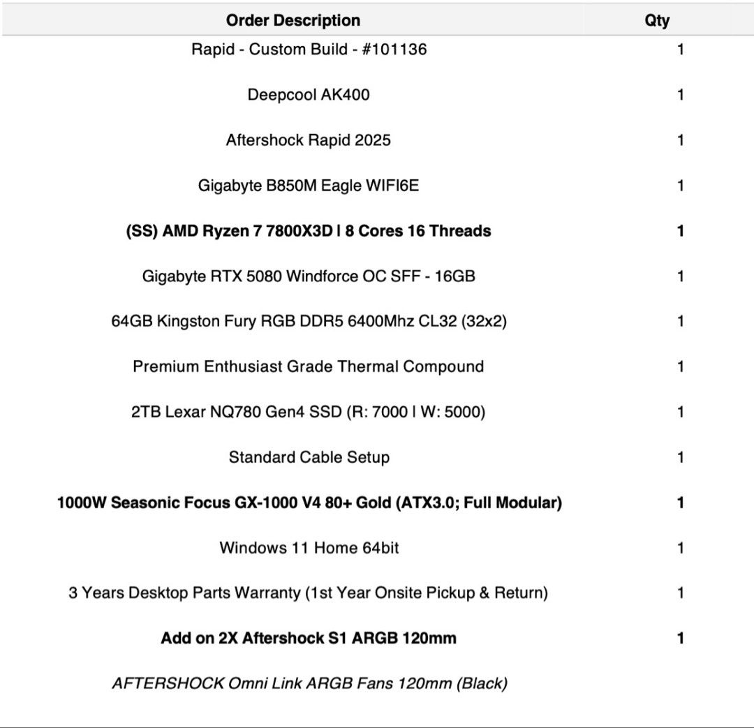 Gigabyte RTX 5080 Gaming PC aftershock custom472881002457999365
