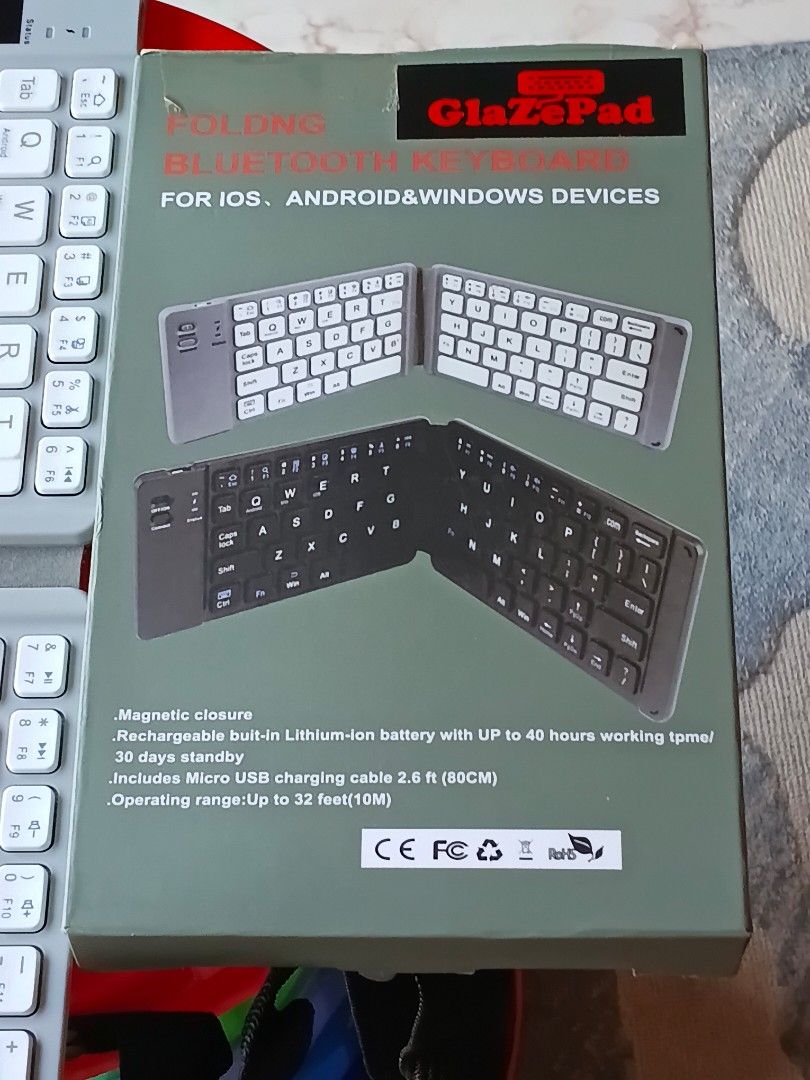 GlaZePad Folding Bluetooth Keyboard for iOS, Android, Windows472769548717271044