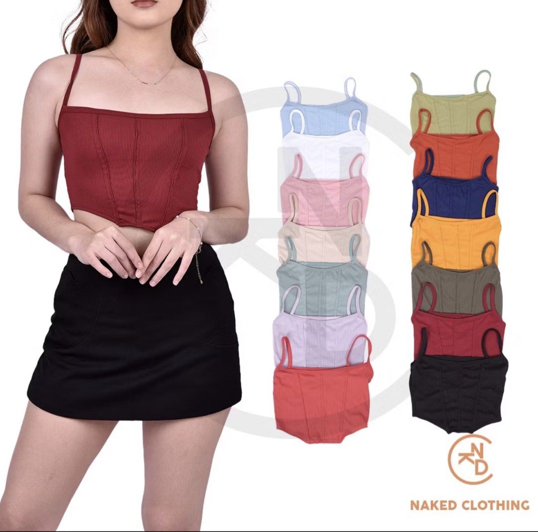 Green Corset-Like Sleeveless Crop Top (Category: Sleeveless) located in Manila. Submitted by bikosan (Listing ID 1441846151, Image 3). Description: used only once. one size (small-medium) rfs: decluttering location: taft ave, manila buyer shoulders sf.