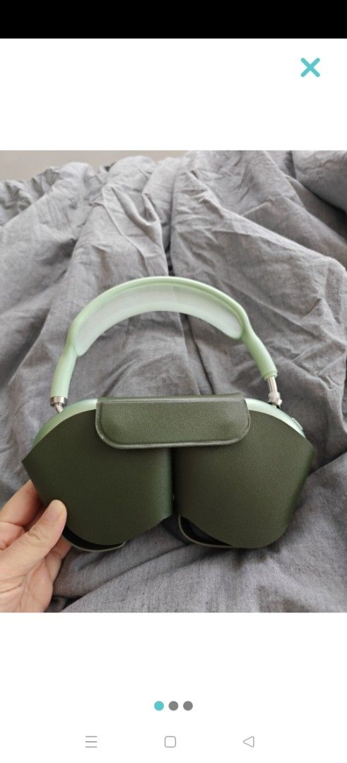 Green wireless headphones