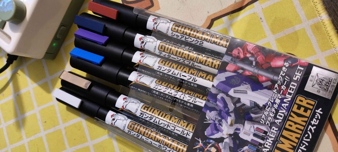 Gundam Marker Advanced Set - 6 Colors (Category: Stationery & School Supplies) located in Rosario. Submitted by nyaamuus (Listing ID 1441840757, Image 2). Description: Bought out of curiosity, used once to test then stored. Pic at the end for suggested usage ┈┈୨♡୧┈┈ ୨୧ item info ♡ mostly preloved unless stated otherwise ♡ wysiwyg — please check all photos carefully ♡ minor flaws may be present due to storage ♡ perfectionists, please purchase with