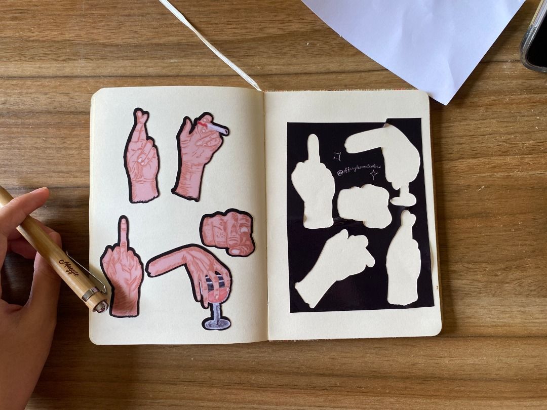 Hand Sticker Sheet (Category: Art & Prints) located in Cagayan de Oro. Submitted by offanglesandcolors (Listing ID 1441832439, Image 2). Description: A sheet of hand art stickers featuring my own illustrations. ₱50 per sheet 🎨 Also open for art commissions! See more of my work: Instagram: @offanglesandcolors Website: https://offanglesandcolorsshop.carrd.co/ 📍 Canitoan Meet-up / delivery available Message if interested or if you'd like to inquir