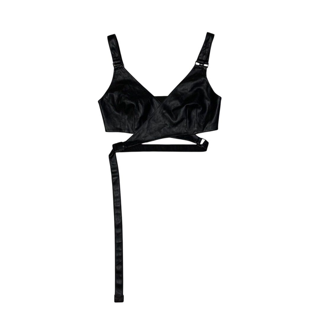 Initial Archival Black Leather Wrap-Around Crop Top (Category: Others Tops) located in Balanga. Submitted by grotesque (Listing ID 1441907774, Image 3). Description: * In great condition, no flaws. Can be worn looser, as a longer top with cut-outs, or tighter, as a definite crop top. Adjustable buckle. Fits like a small to medium. * Measurements laying flat ↯ Chest: 15-19 inches (adjustable) Length: 13 “ .
