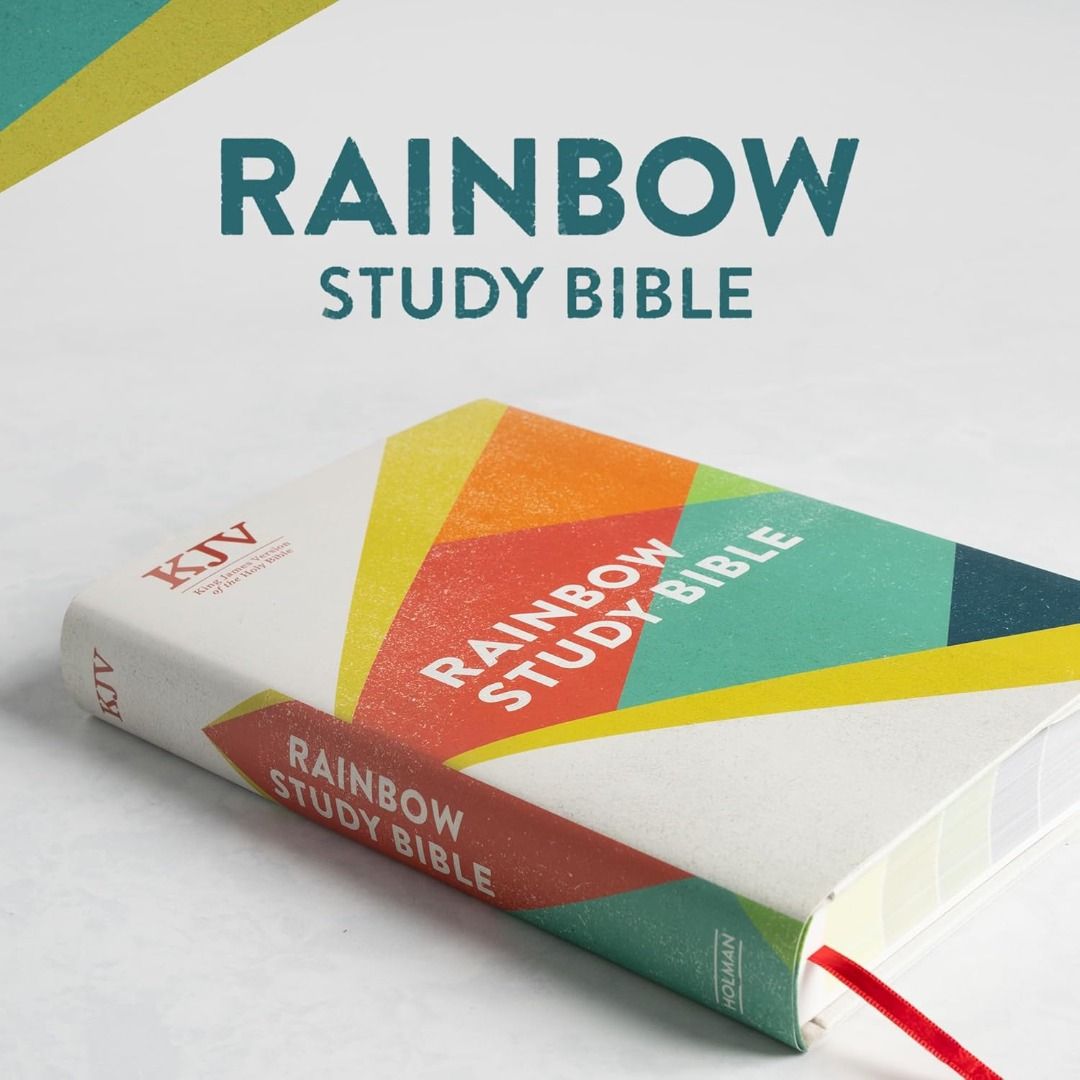 King James Version (KJV) Rainbow Study Bible (Category: Religion Books) located in Quezon City. Submitted by marklamsen (Listing ID 1441805957, Image 3). Description: For Sale - The KJV Rainbow Study Bible features a unique color-coding system that allows readers to quickly and easily identify twelve major themes of Scripture throughout the biblical text: salvation, God, family, love, history, prophecy, evil, sin, commandments, discipleship, outr