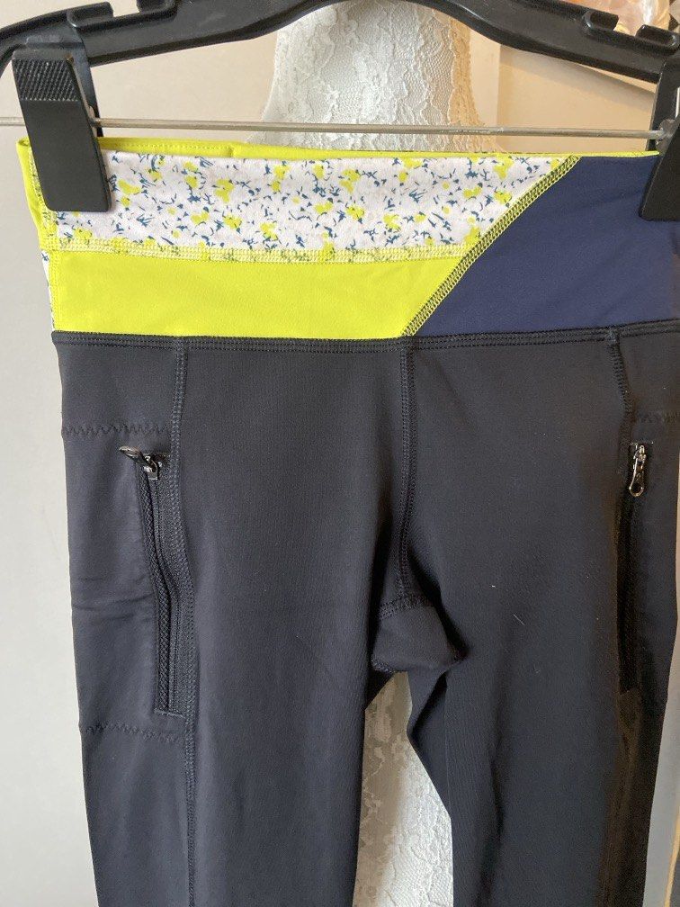 Lululemon black/yellow/blue leggings (Category: Activewear) located in Pasig City. Submitted by sandace (Listing ID 1441815702, Image 2). Description: Authentic There’s a run on the left leg as seen on one of the pics posted. other than this, the item is intact. Negotiable Size 2.