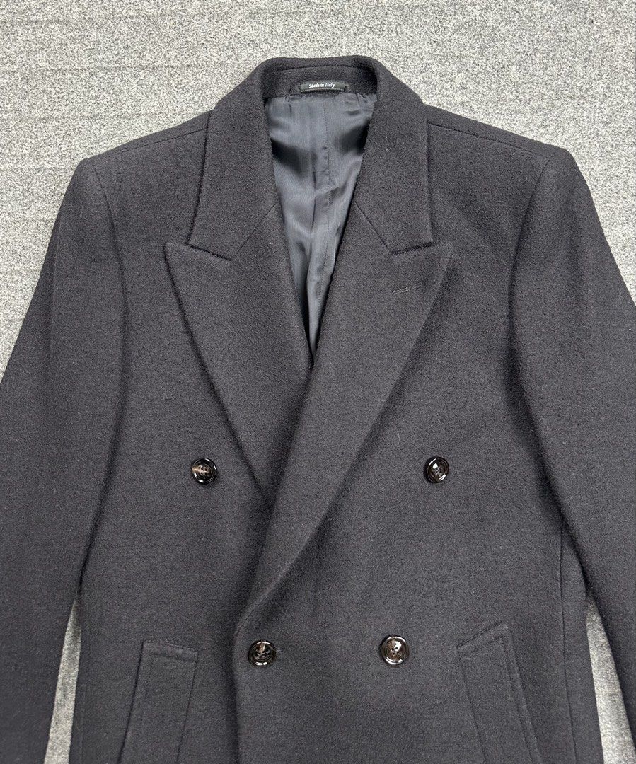 Maison Margiela - F/W2012 Double Breasted Wool Blazer Jacket. (Category: Coats, Jackets and Outerwear) located in Manila. Submitted by scissor.2fifthy (Listing ID 1441844389, Image 3). Description: Maison Margiela - F/W2012 Double Breasted Wool Blazer Jacket. Featured at Maison Margiela Fall RTW Collection 2012 Tagged size: 46IT fits Medium Made in Italy Material: 100% Wool 95/100 condition rate Gently used Flaw: Missing belt only Very presentabl