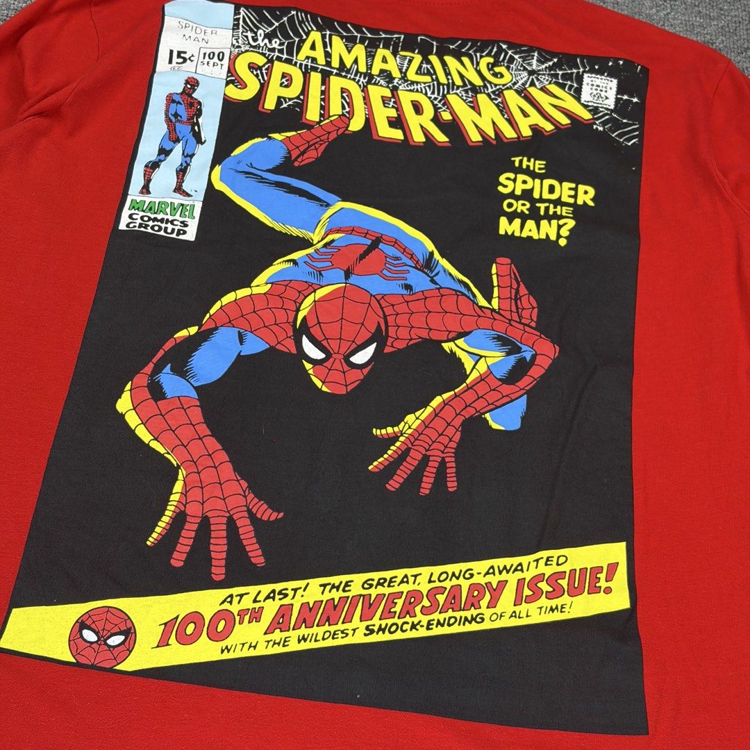 Marve Spiderman 100th Anniversary Longsleeve (Category: Activewear) located in Cavite. Submitted by onebeancent (Listing ID 1441851563, Image 3). Description: 🔘M4rvel Spid3rm4n 100th Anniv Longsleeve Size: Large Dimension: 21" Width | 27" Length Color: Red Color Rate: 10/10 Issue: None Condition: Excellent to New Mine: 750php Additional Shipping Fee (J&T Small Pouch) 75php Luzon 100php visayas 120php mindanao.