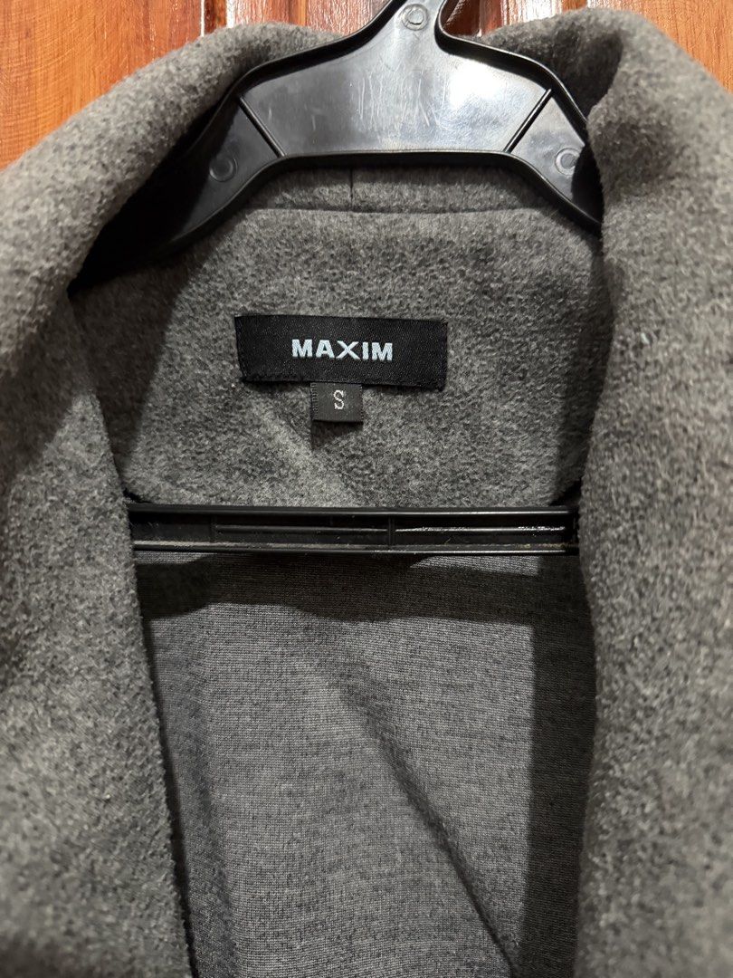 MAXIM Grey Long Coat Size S (Category: Coats, Jackets and Outerwear) located in Taguig. Submitted by outfitlab_ (Listing ID 1441953869, Image 2). Description: - MAXIM Grey Long Coat - Size: S - Features side pockets - Simple and classic design - Ideal for layering - Great for cooler weather.