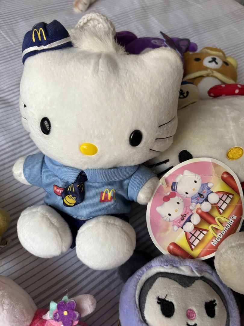 McDonald's Hello Kitty Plush Toy with Tag (Category: Plushies & Soft Toys) located in Manila. Submitted by mpt99876 (Listing ID 1441798880, Image 1). Description: - Adorable McDonald's Kitty plush toy - Features Kitty in a cute blue uniform and hat - Comes with original tag showing two Kittys - Ideal for Kitty collectors and fans - A charming addition to any collection.