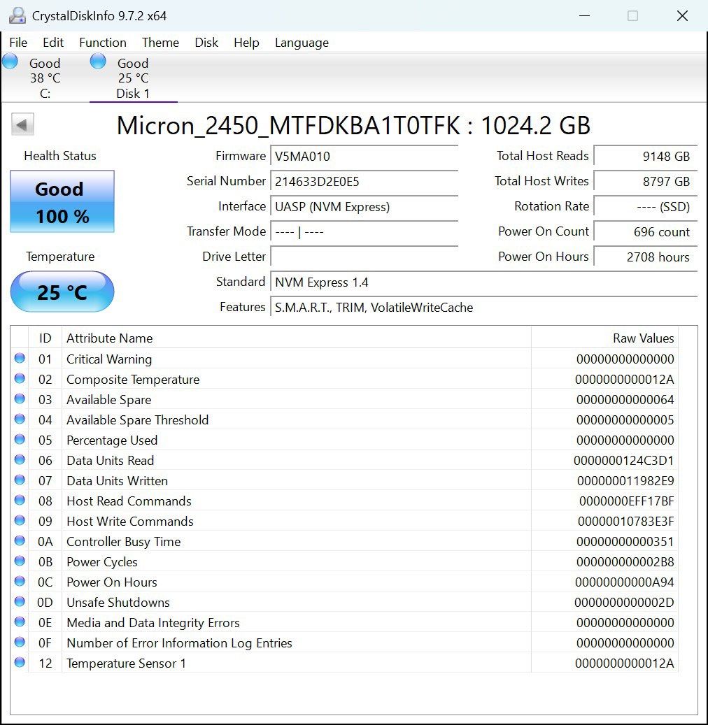 Micron 2450 1TB NVMe SSD473028463030456322