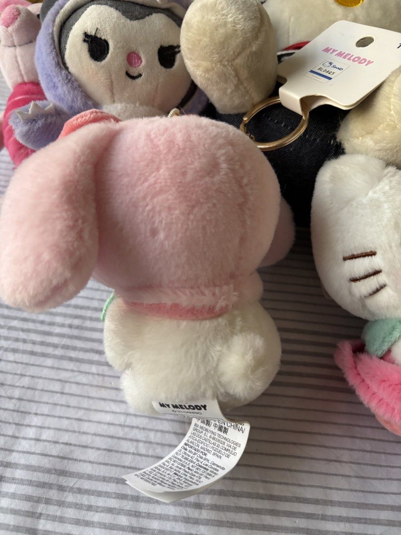 My Melody Strawberry Plush Keychain (Category: Plushies & Soft Toys) located in Manila. Submitted by mpt99876 (Listing ID 1441798225, Image 2). Description: - Adorable My Melody plush toy - Features a strawberry accessory - Adorned with a cute pink bow on its head - Includes a keychain attachment - Small and portable design - Ideal for hanging on bags, backpacks, or keys - Perfect gift for Sanrio collectors and fans.