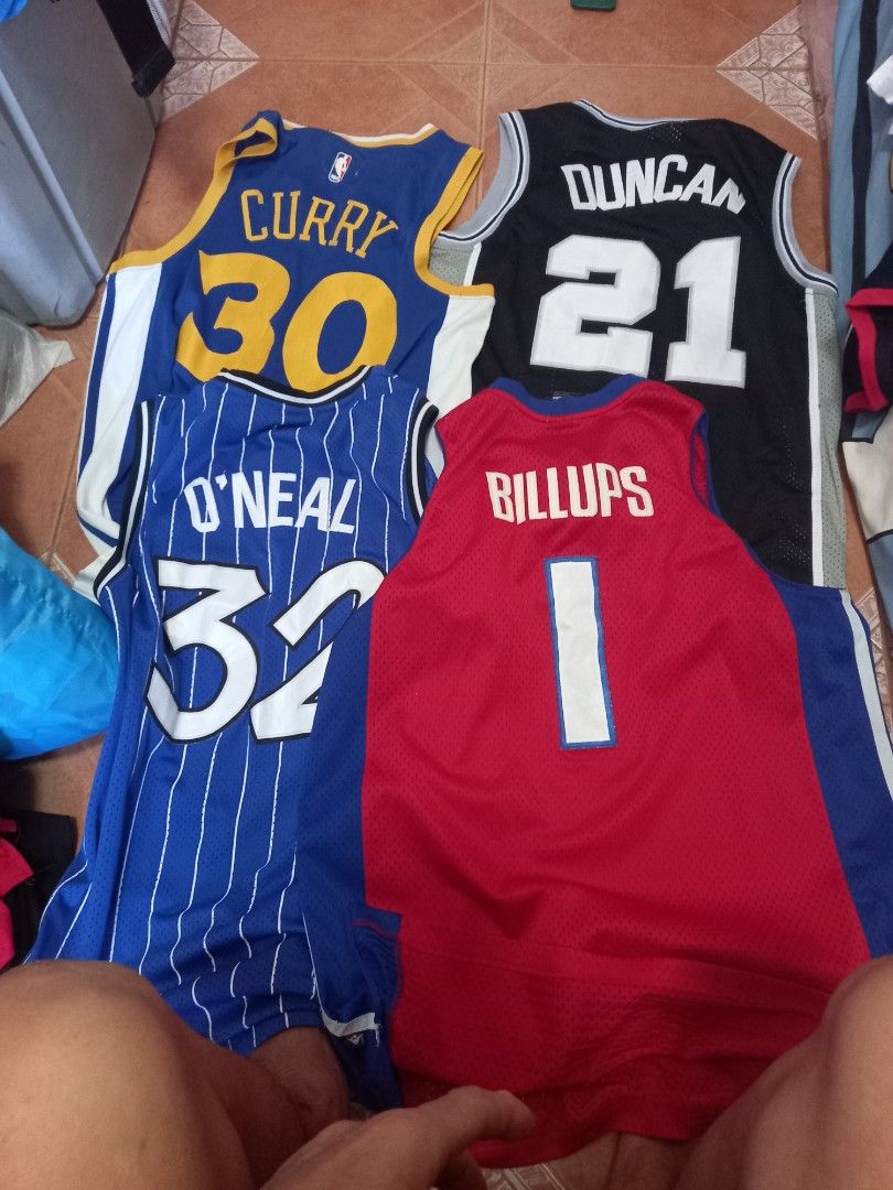 Nba Basketball Jersey Orlando Magic/Lakers Shaquille O'Neal Golden State Warriors Stephen Curry San Antonio Spurs Tim Duncan Detroit Pistons Chauncey Billups L to XL (Category: Activewear) located in Singapore. Submitted by sellingclearingstuff (Listing ID 1441863508, Image 2). Description: pls see measurements PtP all lightly used condition. Piston $17,Spurs $25,Magic $18,Curry $18 take all $70 can wattapps me for fast reply 91123249.