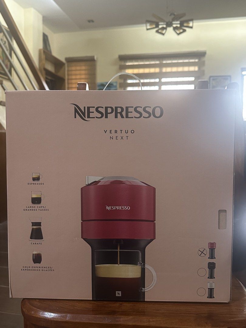 Nespresso Vertuo Next Coffee Machine (Category: Coffee Machines & Makers) located in Manila. Submitted by cdjmv1 (Listing ID 1441814591, Image 1). Description: Selling our brand new Nespresso Vertuo Next coffee machine :) Only opened to check never been used Price online is around 15k :).