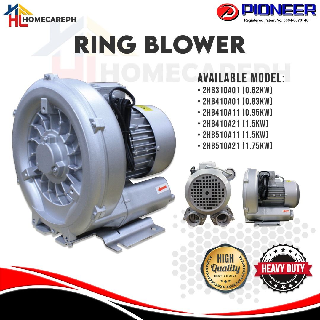 Pioneer Ring Blower (Category: Industrial Equipment) located in Manila. Submitted by homecareph (Listing ID 1231284223, Image 1). Description: 06-04-2026 ✅For Sale !!! ✅Retail / Wholesale ✅PIONEER RING BLOWER AVAILABLE MODEL: • 2HB310A01 (0.62kW) • 2HB410A01 (0.83kW) • 2HB410A11 (0.95kW) • 2HB410A21 (1.5kW) • 2HB510A11 (1.5kW) • 2HB510A21 (1.75kW) ✅Quality Guaranteed ✅Heavy Duty ✅For pick-up, our office warehouse is located at Zobel St. ,Ermita M