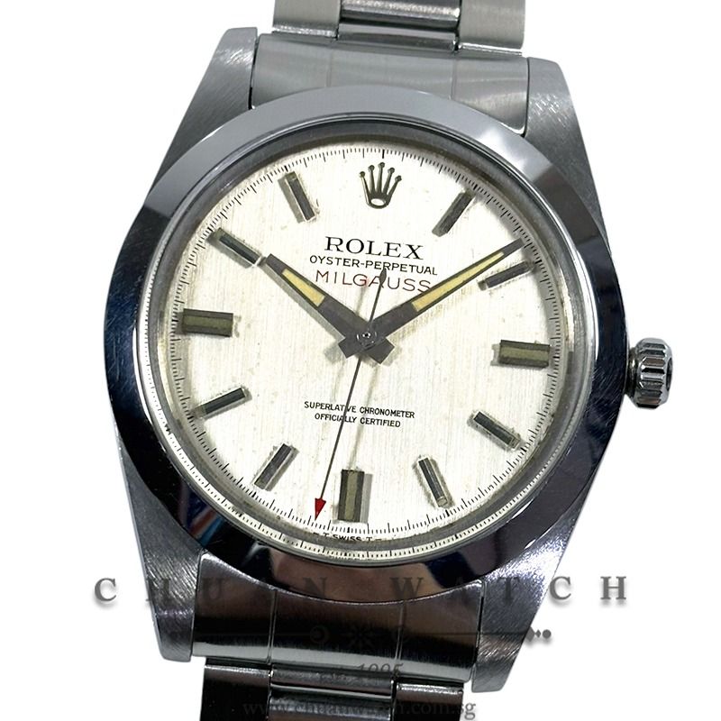 Pre-Owned Rolex Vintage Milgauss 38mm 1019 Silver - Discontinued (Category: Watches) located in Singapore. Submitted by chuanwatch (Listing ID 1441833061, Image 1). Description: Rolex Vintage Milgauss 38mm 1019 Silver - Discontinued REF : 1019 *AVAILABLE Asking Price of SGD$29,850 (Negotiable, 2% Off via Cash / Bank Wire / PayNow) Condition : Pre-Owned in Very Good Condition 1.91 Million Series (Circa 1969 - 1970) Watch Only Discontinued Model by