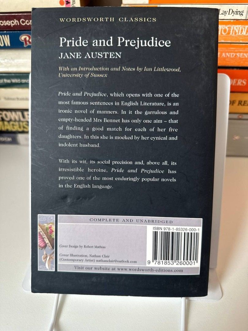 Pride and Prejudice by Jane Austen Wordsworth Classics (Category: Storybooks) located in Imus. Submitted by t0t3fairi3 (Listing ID 1441859016, Image 2). Description: Classic novel Pride and Prejudice by Jane Austen (Wordsworth Classics edition). Complete and unabridged, with intro and notes by Ian Littlewood. Perfect for literature lovers!.