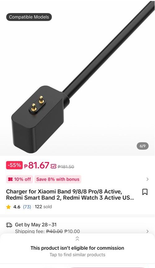 Redmi xiami band 9 Smartwatch (Category: Wearables & Smart Watches) located in Caloocan City. Submitted by freecat-641630 (Listing ID 1439944041, Image 1). Description: I’m selling my Redmi xiaomi band 9 for only 950 Reason for selling: needs funds It doesn’t come with a charger, but you can easily buy one from online shops since there are many available, just like the one shown in the photo I posted. Location: Valenzuela Meet-up is possible or d