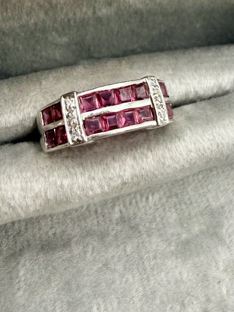 Ruby Diamond Platinum Ring (Category: Jewelry) located in Singapore. Submitted by Tenasious (Listing ID 1441909006, Image 3). Description: ✨ Natural Ruby & Diamond Band A perfect addition to any jewellery collection, whether worn alone as a statement piece or stacked with your favourite rings. 💎 A symbol of passion, love, and confidence, this stunning band adds a touch of luxury to every occasion. Ruby Approximately 1.5carats Natural Diamond 0.0