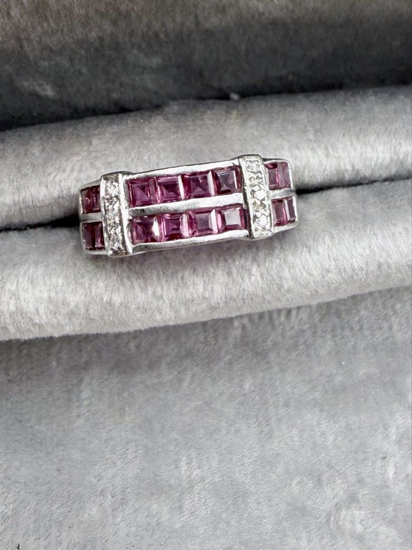Ruby Diamond Platinum Ring (Category: Jewelry) located in Singapore. Submitted by Tenasious (Listing ID 1441909006, Image 1). Description: ✨ Natural Ruby & Diamond Band A perfect addition to any jewellery collection, whether worn alone as a statement piece or stacked with your favourite rings. 💎 A symbol of passion, love, and confidence, this stunning band adds a touch of luxury to every occasion. Ruby Approximately 1.5carats Natural Diamond 0.0