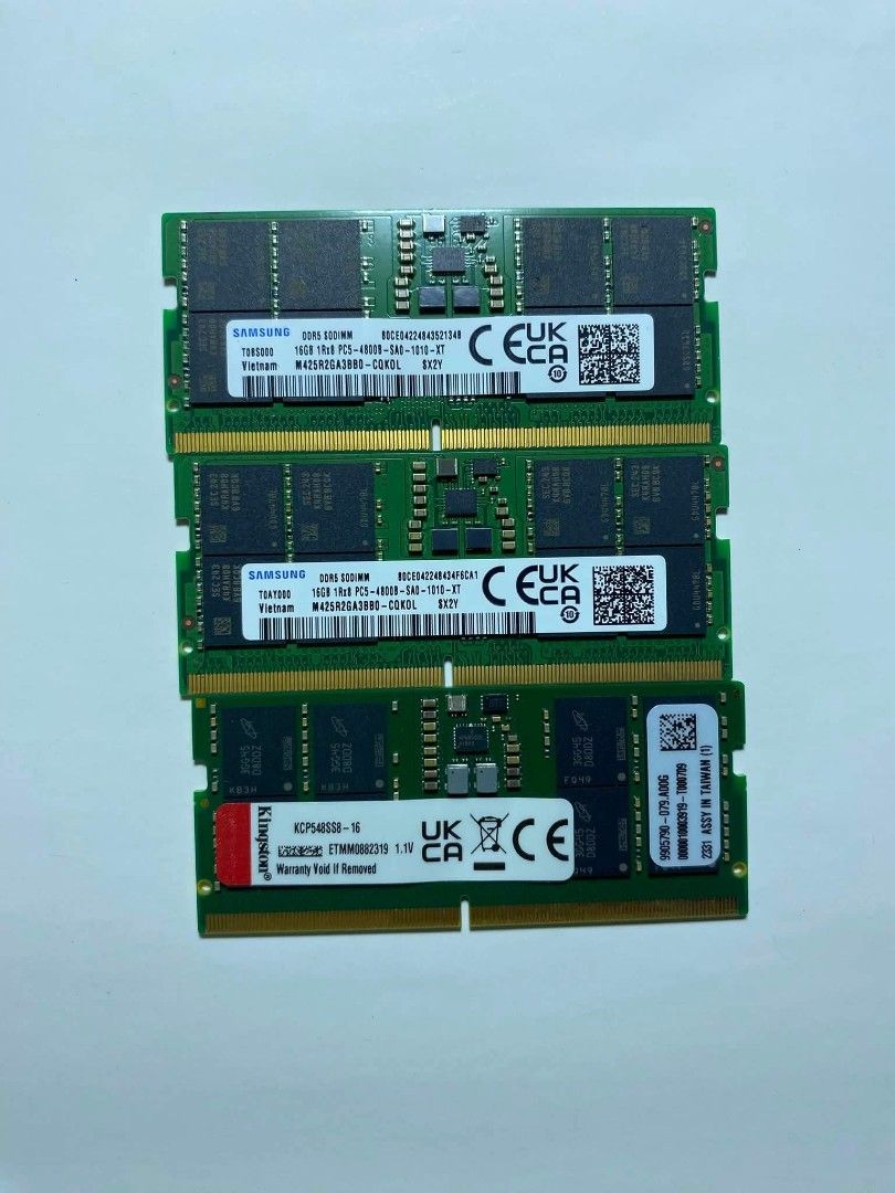 Samsung & Kingston DDR5 SODIMM RAM Modules
