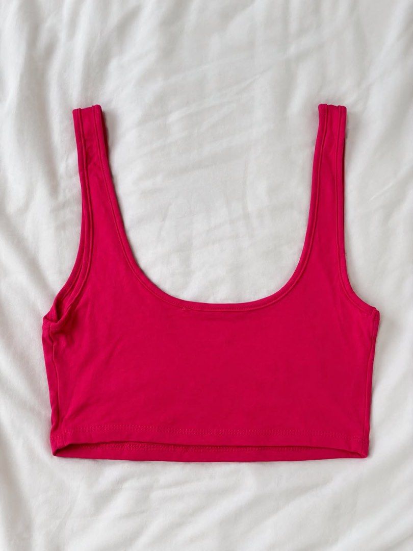 Hot Pink Scoop Neck Crop Top (Category: Others Tops) located in Mandaluyong City. Submitted by lysfiles (Listing ID 1441926406, Image 1). Description: 📩: dm for more pics rfs: decluttering .