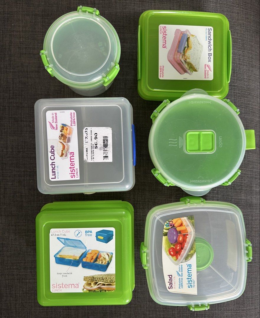 Sistema Lunch Boxes - Sandwich Box, Lunch Cube, Salad Container