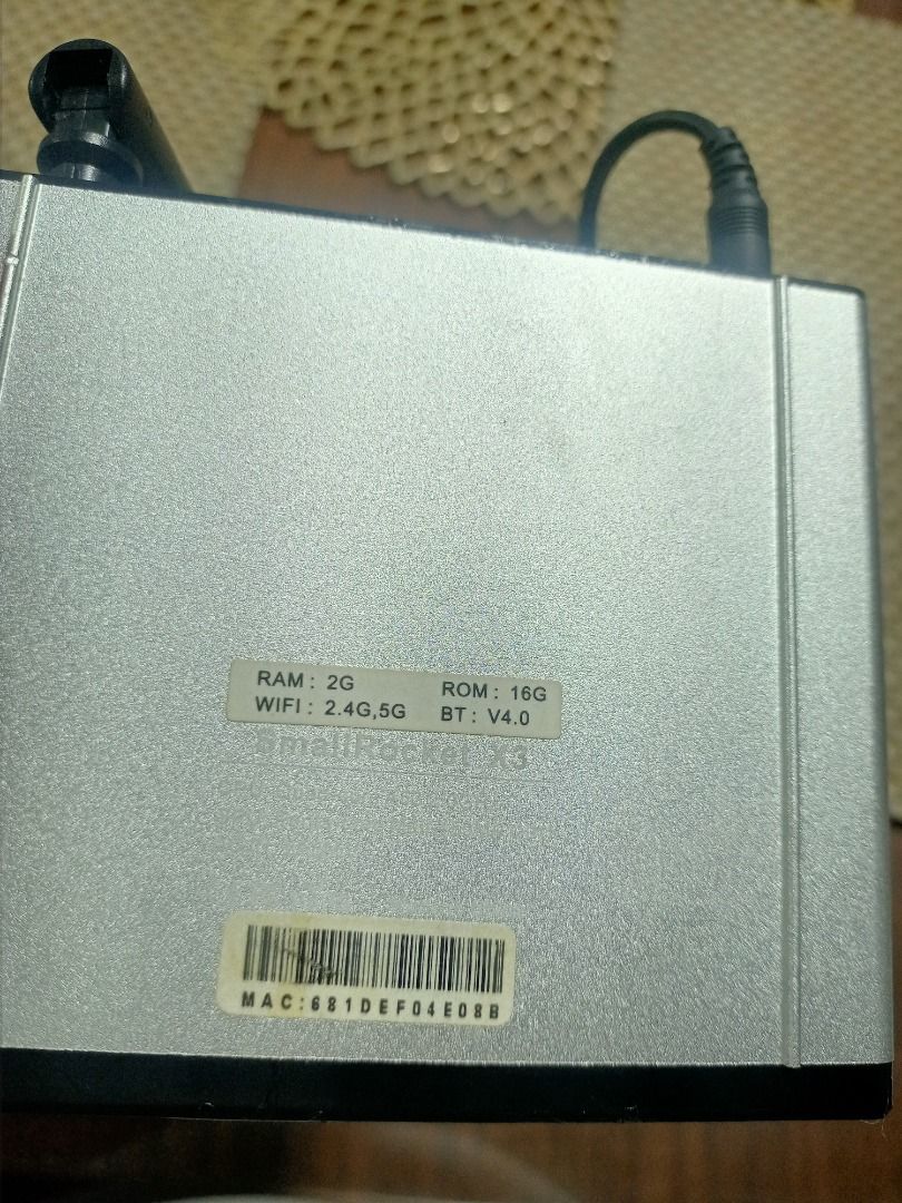 SmallRocket X3 Android TV Box (2GB RAM + 16GB ROM) (Category: Entertainment Systems & Smart Home Devices) located in Mandaluyong City. Submitted by adriandelacruz3840 (Listing ID 1441839703, Image 3). Description: 📺 SmallRocket X3 Android TV Box (2GB RAM + 16GB ROM) 📺 ₱350 For sale: Pre-owned SmallRocket X3 Android TV Box. A reliable and budget-friendly device to easily convert your standard TV or PC monitor into a fully working Smart TV! Equip
