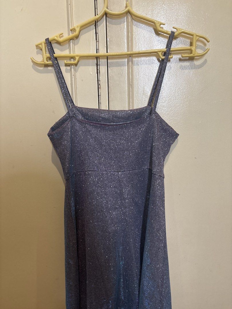Sparkly glitter Strap party Dress (Category: Dresses) located in Quezon City. Submitted by biancs.86 (Listing ID 1441823667, Image 1). Description: - iridescent sparkly dress - Spaghetti straps - Subtle shimmer fabric - Ideal for night outs or parties fits xs-s .
