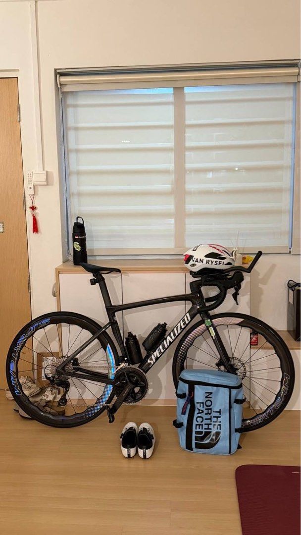 Specialized Tarmac SL7 Disc Road Bike (Category: Bicycles) located in Singapore. Submitted by sjabhel (Listing ID 1441852637, Image 1). Description: Running 12 speed Shimano 105 mechanical Superteam 50mm wheels (1500g +-) Enve Aero Handlebars (40mm) Continental GP5000 28mm tyres Specialized Power Saddle S-works SL7 seat post Specialized integrated Stem (90mm) Race Waxed chain OPEN TO NEGO! just offer up. Minor scratches on wheels from riding, doe