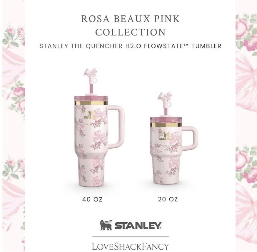 Stanley 1913 x LoveShackFancy Quencher H2.0 Flowstate Tumbler - 40oz (Category: Water Bottles & Tumblers) located in Cavite. Submitted by majikshop (Listing ID 1441783483, Image 1). Description: Stanley 1913 x LoveShackFancy Quencher H2.0 Flowstate Tumbler - 40oz Rosa Beaux Pink Collection ₱1,850 only [SALE PRICE] Brand New✨ Onhand & ready to ship ❣️With FREE Stanley Accessories - Silicone Straw Spill Proof Stopper❣️.