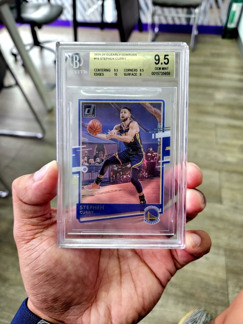 Steph curry clearly BGS 9.5 (Category: Graded Singles) located in San Jose. Submitted by gabkarton (Listing ID 1441828708, Image 1). Description: For sale Steph curry clearly BGS 9.5(has minor chip) see pics Selling low because of the chip 3.5k only.