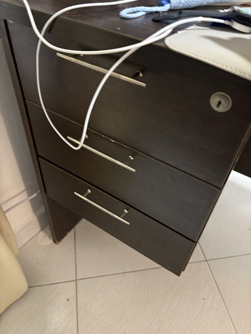 Study Table (Solid Wood) (Category: Tables & Sets) located in Singapore. Submitted by downmanhattan (Listing ID 1441926020, Image 3). Description: Solid wood Table top 180 x 70cm Height is 75cm.