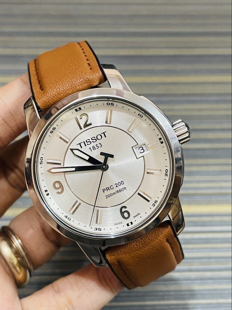 Tissot PRC 200 Quartz Mens (Category: Luxury Watches) located in Paranaque City. Submitted by kjoyyy (Listing ID 1441836376, Image 3). Description: Tissot PRC 200 Quartz Mens Swiss Quartz Movement 40mm case size Original buckle with new leather strap aftermarket Original strap included (6/10) Good running condition Preloved used watch Authentic/Original Watch only!! with provided box ordinary.