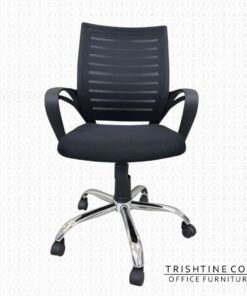 TOM-012 | Mesh Office Midback Swivel Chair with Back Support (Category: Chairs) located in Quezon City. Submitted by hannah.trishofficefurniture (Listing ID 1441859870, Image 1). Description: TOM-012 | Mesh Office Midback Swivel Chair with Back Support ₱4,900.00 Features: Mesh Mid-backrest Design Padded Black Mesh Upholstered Seat Polypropylene (PP) Armrest Chrome Base with dual castor wheels Pneumatic Seat Height Adjustment Dimensions: Item size